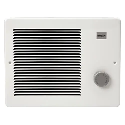 Broan-NuTone wall heater with white grille and built-in thermostat