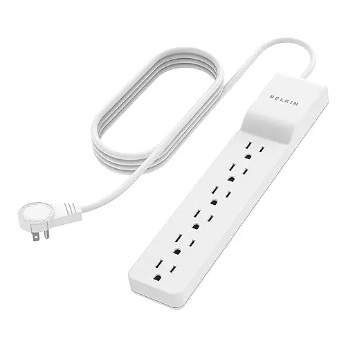 Belkin surge protector power strip with 6 outlets and rotating plug