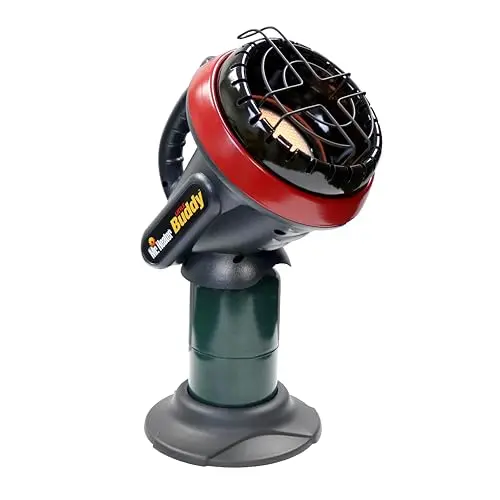Mr. Heater Little Buddy 3800 BTU propane heater in black and red