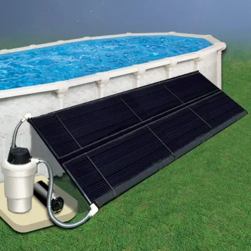Doheny's solar panel heating system mounted beside swimming pool
