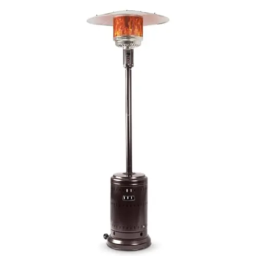 Amazon Basics outdoor propane heater with wheels and bronze finish