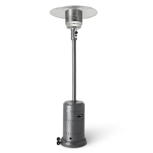 Amazon Basics slate gray propane patio heater with wheels