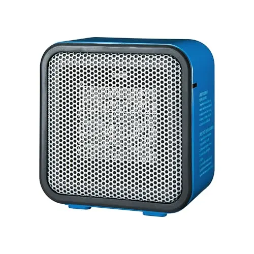 Amazon Basics small blue ceramic space heater for desks