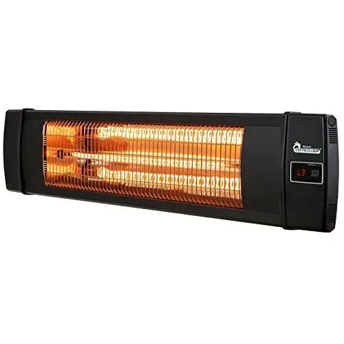DR-238 Carbon Infrared Heater mounted on wall in garage
