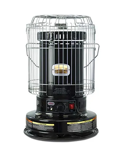 Dyna-Glo black kerosene convection heater with box-shaped design