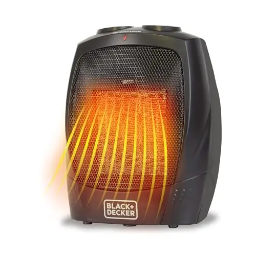 BLACK+DECKER black portable space heater with carry handle