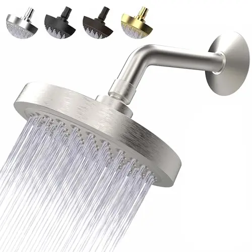 CircleSplash high pressure shower head with self-cleaning silicone nozzles