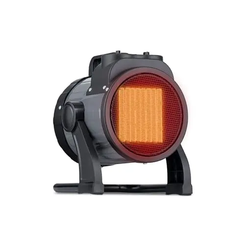 NewAir black portable garage heater with tilting head