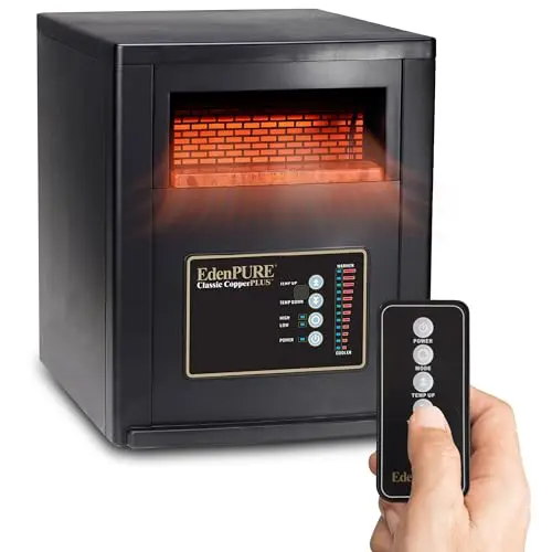 EdenPURE copper core infrared heater in garage environment