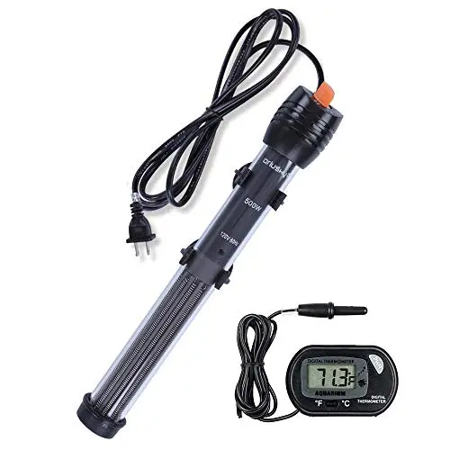 Orlushy 500W aquarium heater with adjustable thermostat
