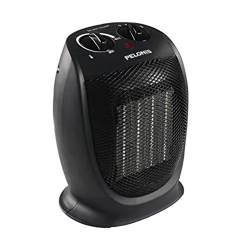 PELONIS black portable heater on office floor