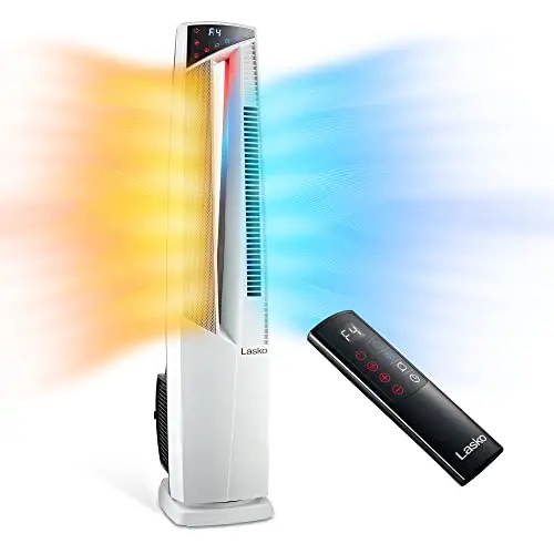 Lasko hybrid fan and space heater in white tower design