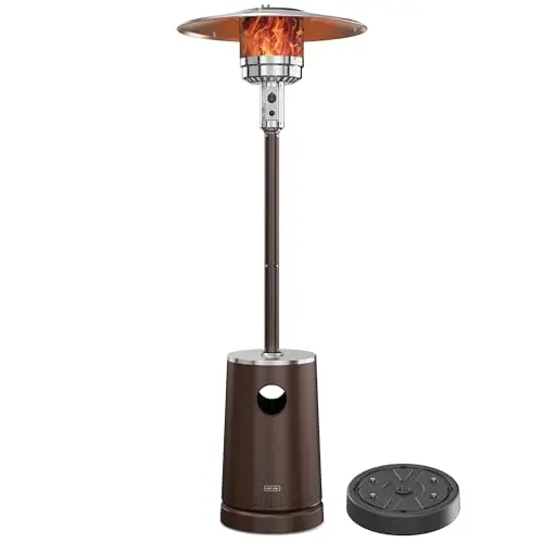 EAST OAK outdoor patio heater with round table design and sand box