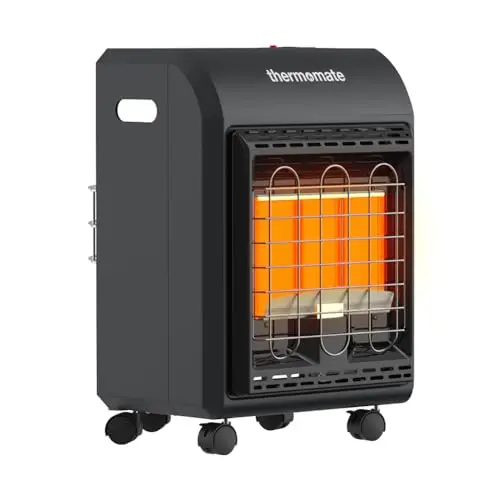 ThermoMate 18,000 BTU portable propane cabinet heater with wheels