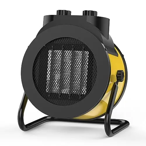 AEscod electric space heater with adjustable angle in yellow