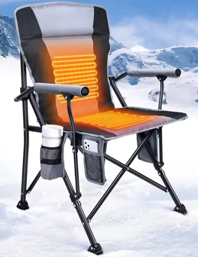 Docusvect heated camping chair with padded seat and back