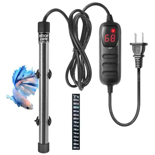 HITOP 100W compact submersible aquarium heater with digital controller