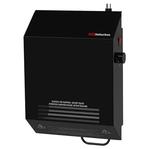 Suburban wall mount RV electric heater with slim profile