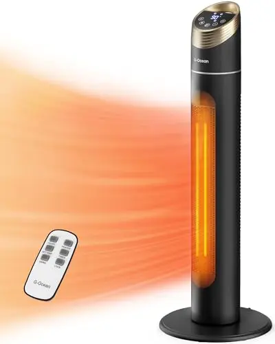 G-Ocean black oscillating tower space heater with digital display