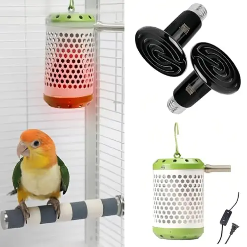 MANON ROSA bird heater with ceramic bulbs and net cover