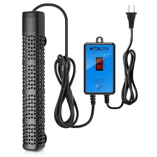 HiTauing 300W aquarium heater with digital LED display and safety features