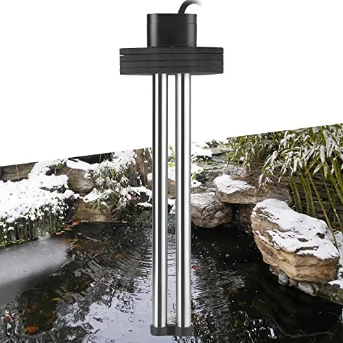 HITOP outdoor pond heater with floatable foam in winter conditions