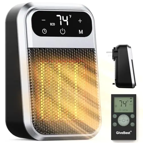 GiveBest compact plug-in wall heater for small bathrooms
