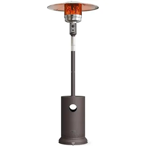 EAST OAK bronze freestanding propane patio heater with table top
