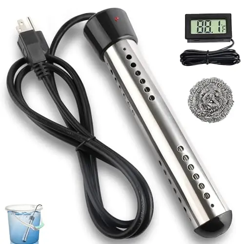 NJ FOREVER 2000W immersion water heater with LCD thermometer