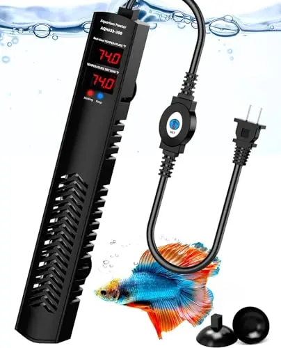 AHJ 300W submersible fish tank heater with digital display for 40-75 gallon tanks