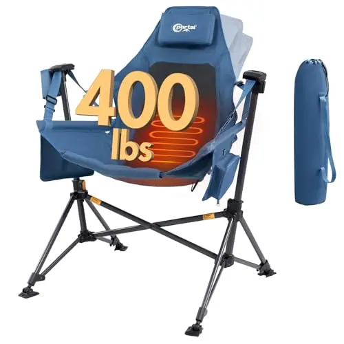 PORTAL heated hammock camping chair with adjustable height and back