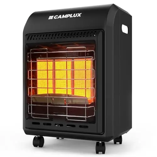 Camplux propane cabinet heater with adjustable heat settings