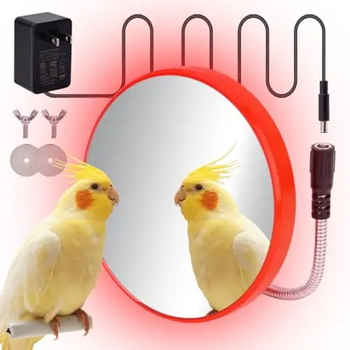KHEARPSL bird heater with built-in mirror