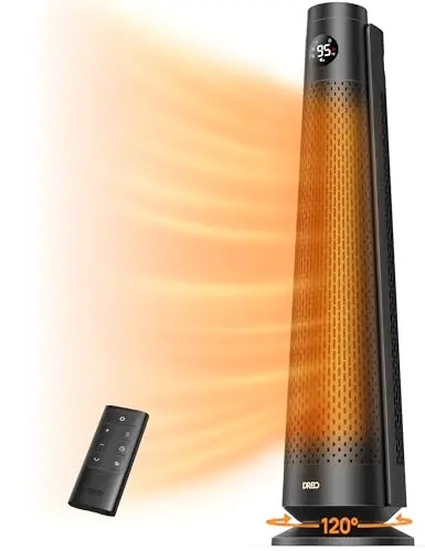 Dreo 30-inch ceramic space heater with remote control and digital display