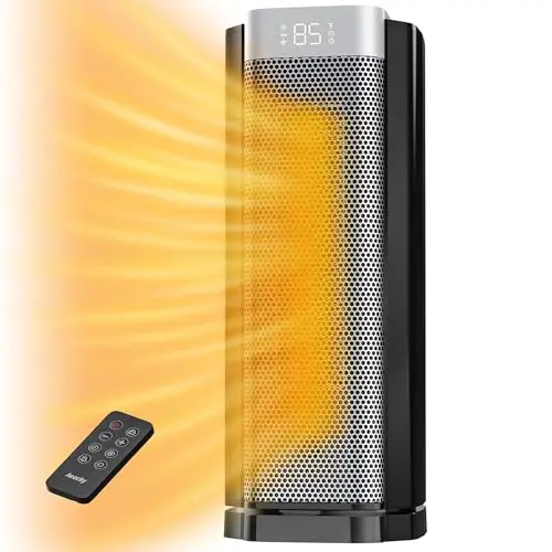 AEOCKY black tower space heater with digital display and remote control