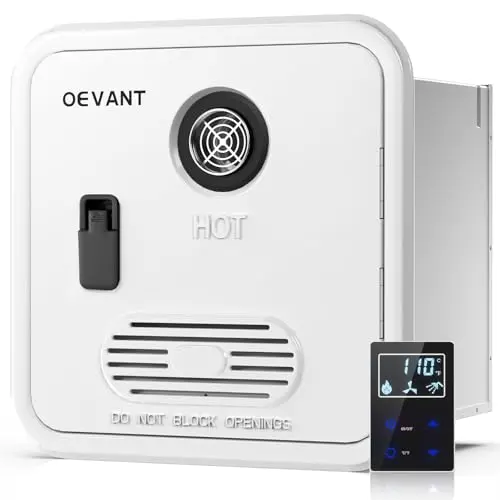 OEVANT RV tankless water heater with remote controller and front water outlet