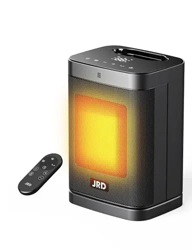 JRD black space heater with remote control and digital display