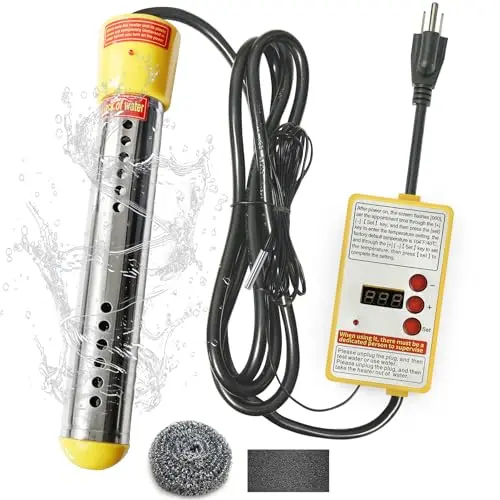 ORNALRY immersion water heater with digital thermometer and safety guard