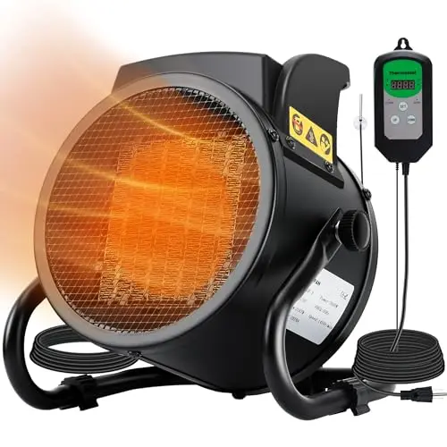 GRPWWT greenhouse heater with digital display and thermostat control