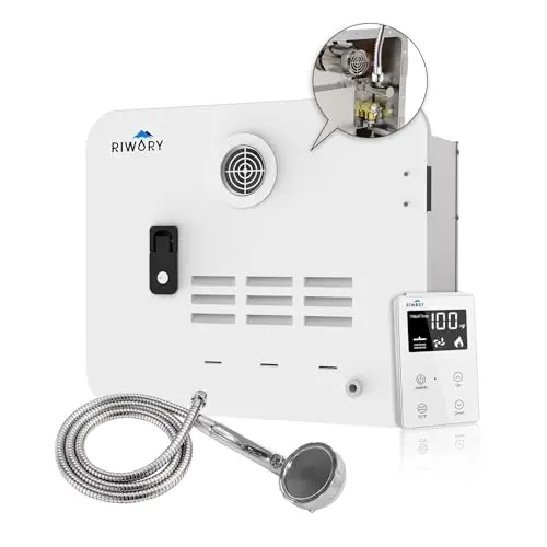 RIWORY tankless water heater with 15x18 inch white door