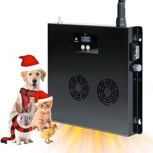 Briidea dog house heater with digital display and anti-chew cord