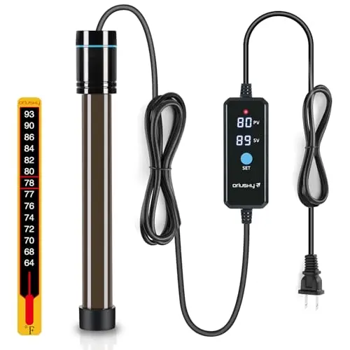 Orlushy 150W submersible aquarium heater with digital display for larger tanks