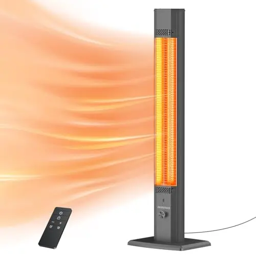 BIESQYA black tower patio heater with remote control