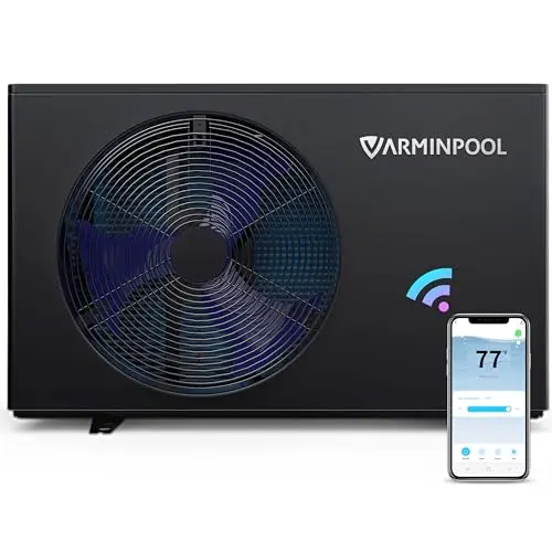 Varminpool 30,000 BTU smart electric pool heater in deep grey with inverter technology
