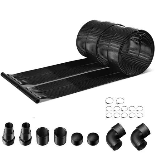 IRONMAX solar pool heater panel showing black grid design for maximum sun absorption