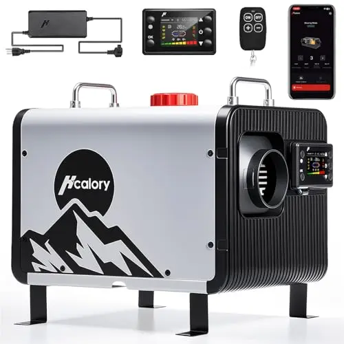 HCALORY 8KW diesel heater with smart app control and white design