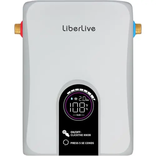 LiberLive 11kW electric tankless water heater in gray