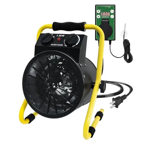 EAGLE PEAK greenhouse heater with digital thermostat and water-resistant design