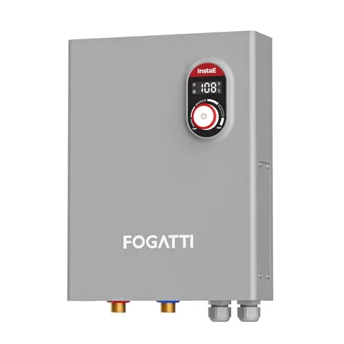 Fogatti 24kW electric tankless water heater with precise temperature control and LED display