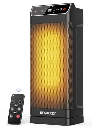Spacekey black tower heater with digital display
